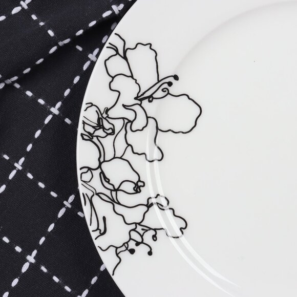 Salad Plates Forma Black Collection By Ciroa  - Set of Two - Replacement Plates - Picture 6 of 6
